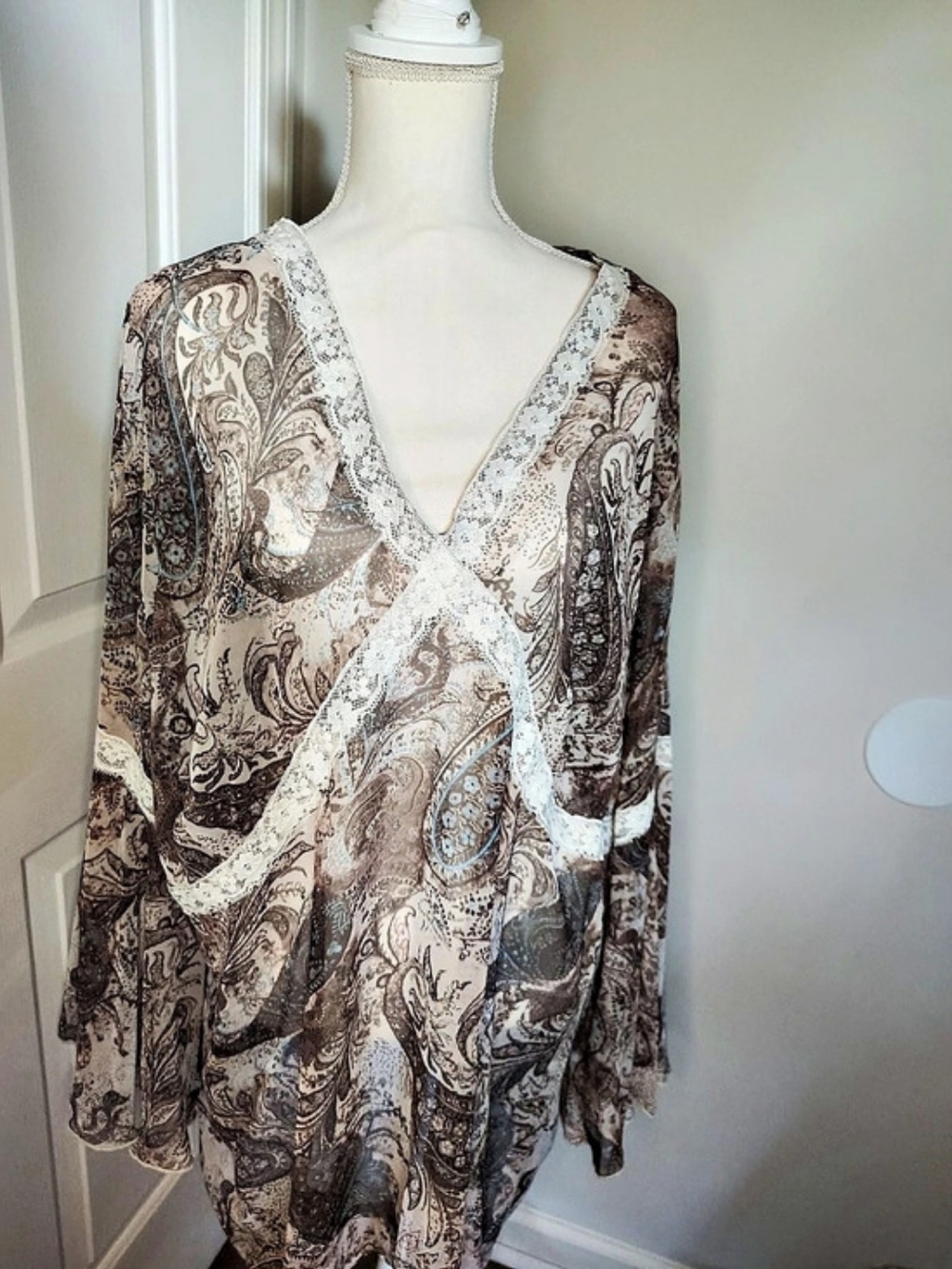 Venezia Vitale Paisley Long Sleeve Tunic Size 3x